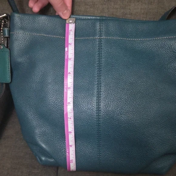 Coach Rare Teal Leather Shoulder Bag - Picture 9 of 12